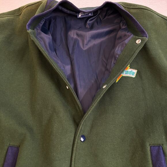 Vtg Fincorp Gatorade Varsity Jacket Mens XXL Blue Green Wool Snaps Coat Rare - Picture 4 of 8